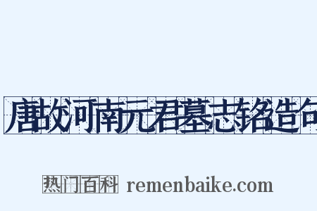 唐故河南元君墓志铭造句是什么意思的图片